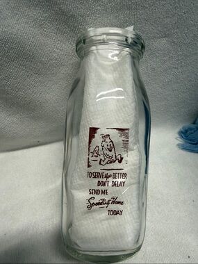 Stafford Dairy Products Clear Glass Milk Bottle,Peoria, Ill